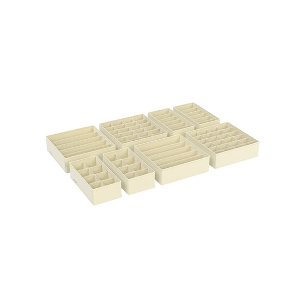 Oppbevaringsbokser, Skuffeorganisator, 32x32x10 cm, Beige