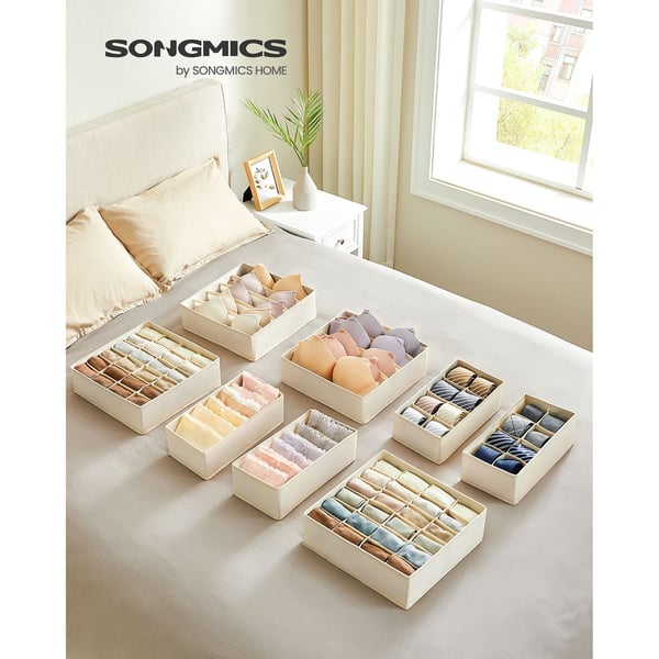 Oppbevaringsbokser, Skuffeorganisator, 32x32x10 cm, Beige
