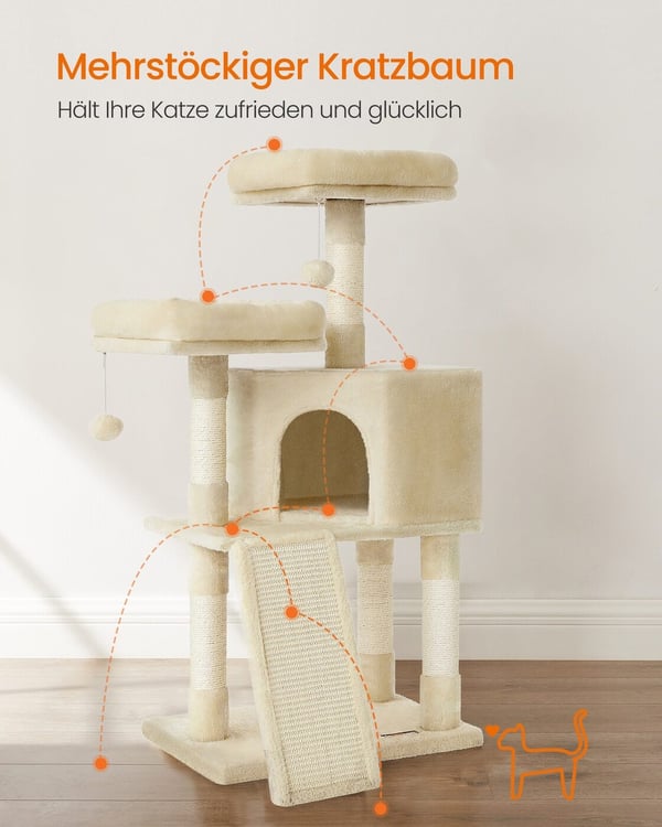 Kattetræ, 50x35x115 cm, Beige