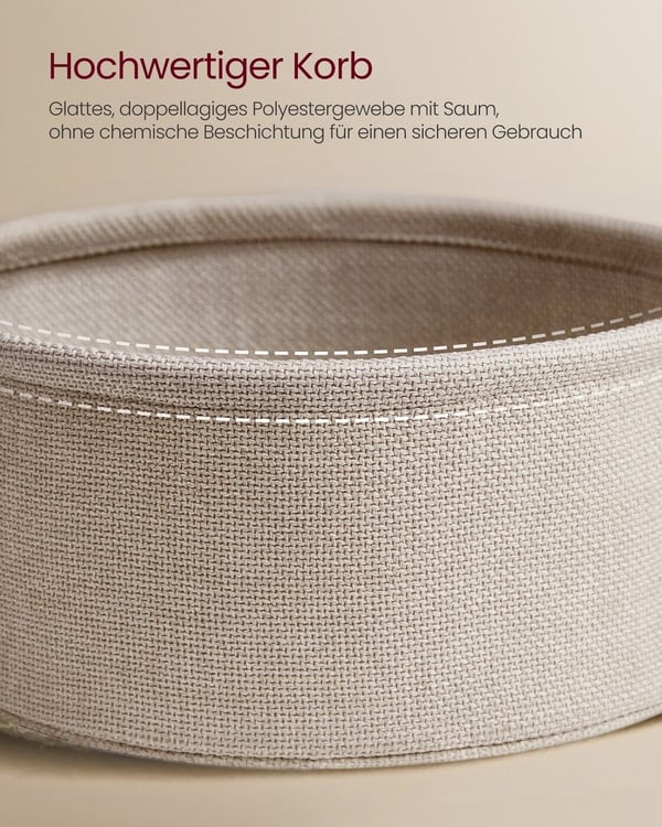 Sidebord, Rund, Hvid Beige
