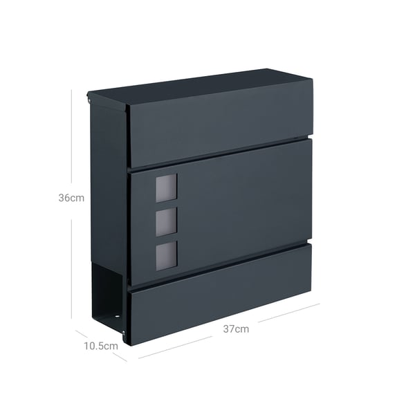 Postkasse, 37x10,5x37 cm, Sort