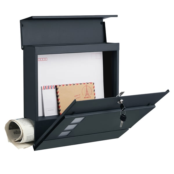 Postkasse, 37x10,5x37 cm, Sort