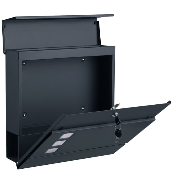 Postkasse, 37x10,5x37 cm, Sort