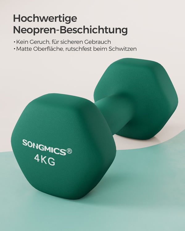 Håndvægte, 2 stk. sæt, 4 kg, Sort