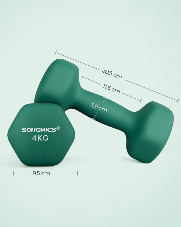 Håndvægte, 2 stk. sæt, 4 kg, Sort