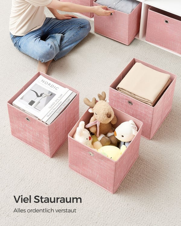 Opbevaringskasser, 30x30x30 cm, Pink