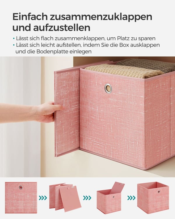 Opbevaringskasser, 30x30x30 cm, Pink