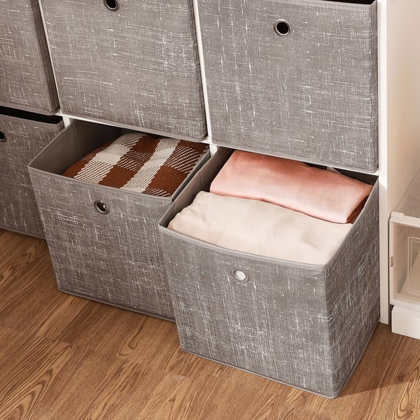Oppbevaringsbokser, Sammenleggbar stoffkube, 30x30x30 cm, Taupe