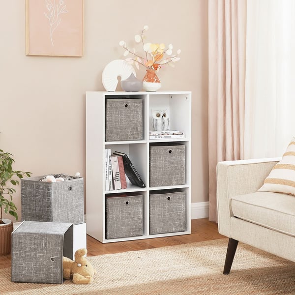 Oppbevaringsbokser, Sammenleggbar stoffkube, 30x30x30 cm, Taupe