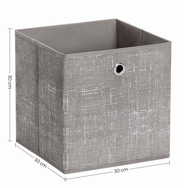 Oppbevaringsbokser, Sammenleggbar stoffkube, 30x30x30 cm, Taupe