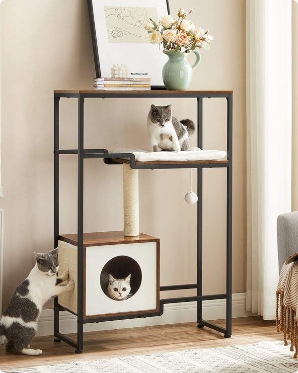 Kattträd, 74x34x114 cm, Brun