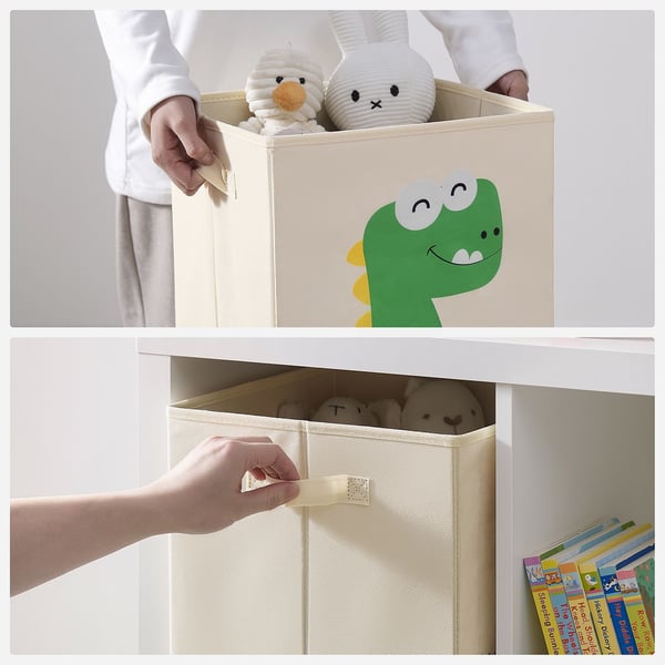 Oppbevaringsbokssett, 30x30x30 cm, Beige