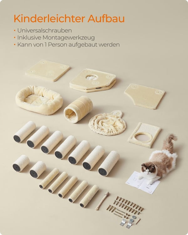 Kattetræ, 50x50x141 cm, Beige