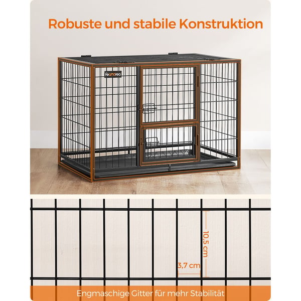 Hundbur, 2.5 x 57.5 x 64  cm, svart