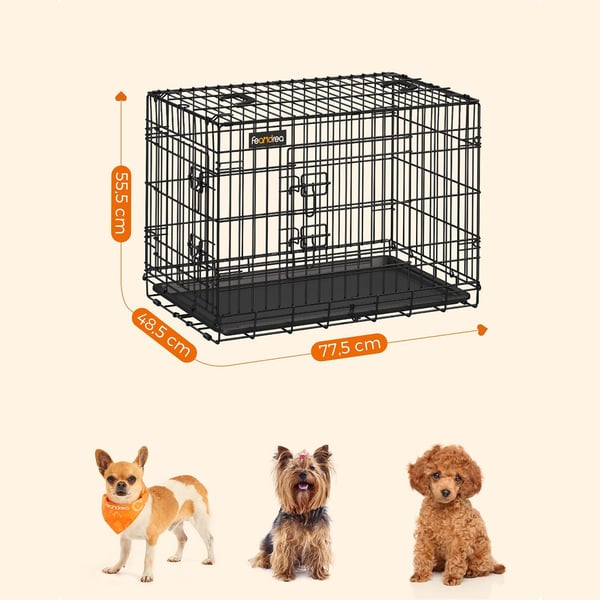 Hundbur, 77,5x48,5x55,5 cm, Svart