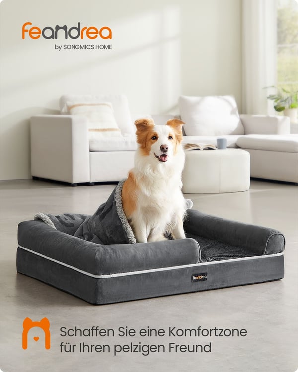 Ortopedisk hundeseng, 91x71x25 cm, mørkegrå