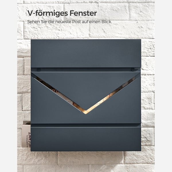 Postkasse, 37x10,5x37 cm, Antrasitt