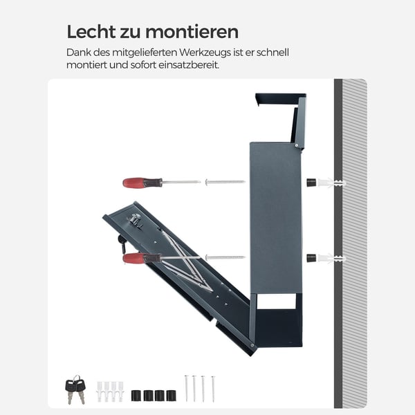 Postkasse, 37x10,5x37 cm, Antrasitt