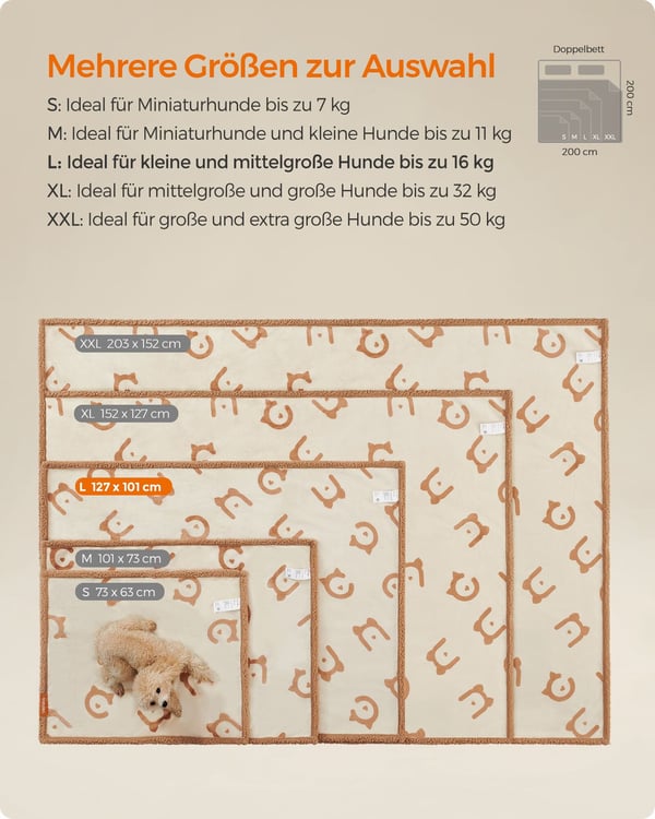 Husdjursfilt, 127x101 cm, Beige