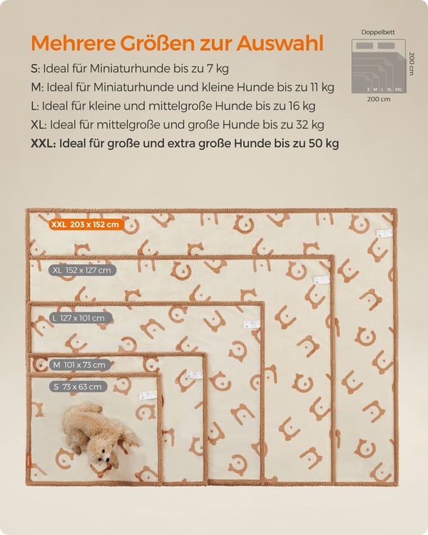Kjæledyrteppe, 73x63 cm, beige