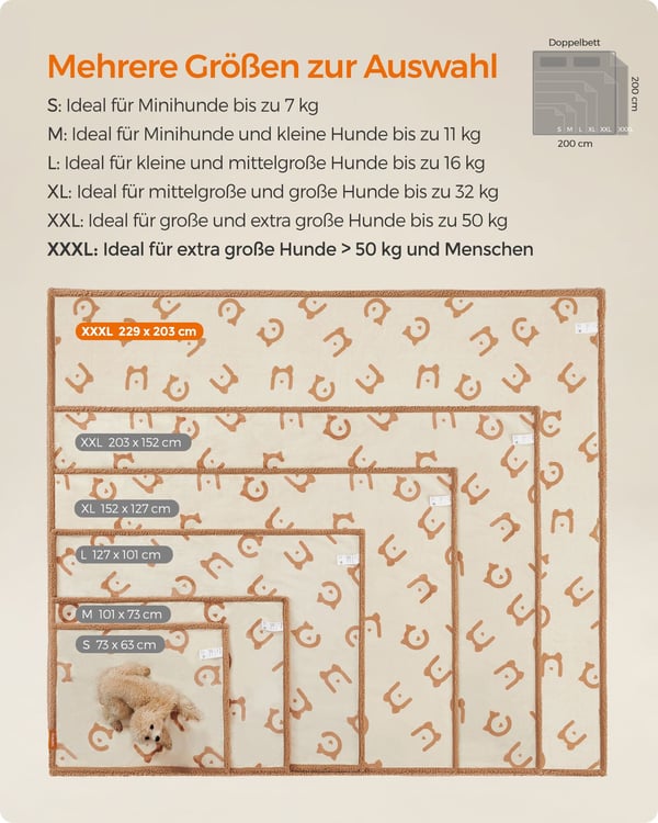 Kjæledyrteppe, 73x63 cm, Beige