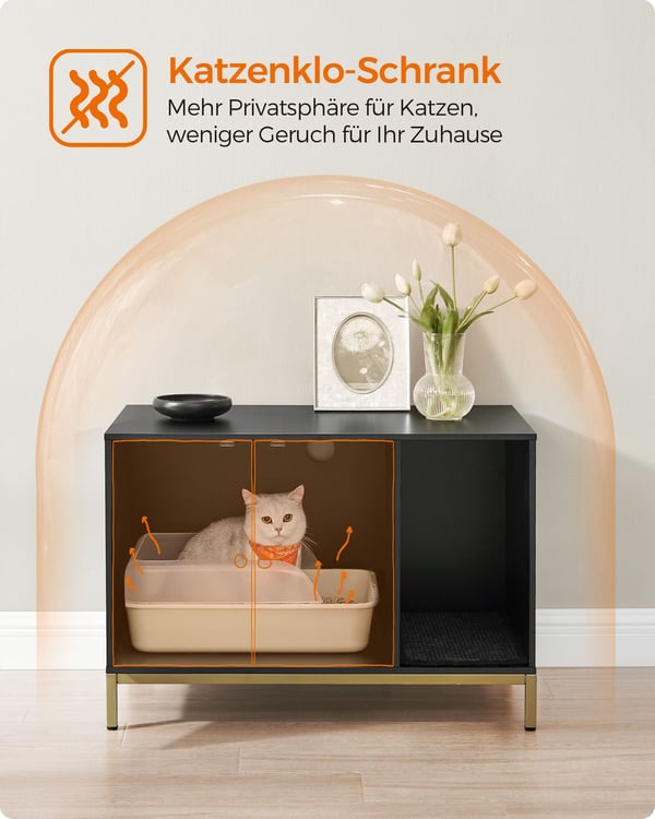 Kattegrus Kabinet, 80x50x55 cm, Sort