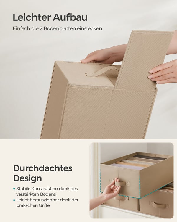 Oppbevaringsorganisator, 42x30x17 cm, Beige