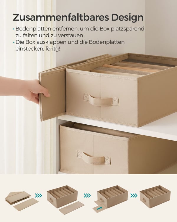 Oppbevaringsorganisator, 42x30x17 cm, Beige