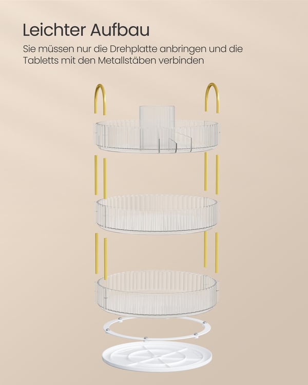 Sminkorganisatör, 23x23x46 cm, Transparent