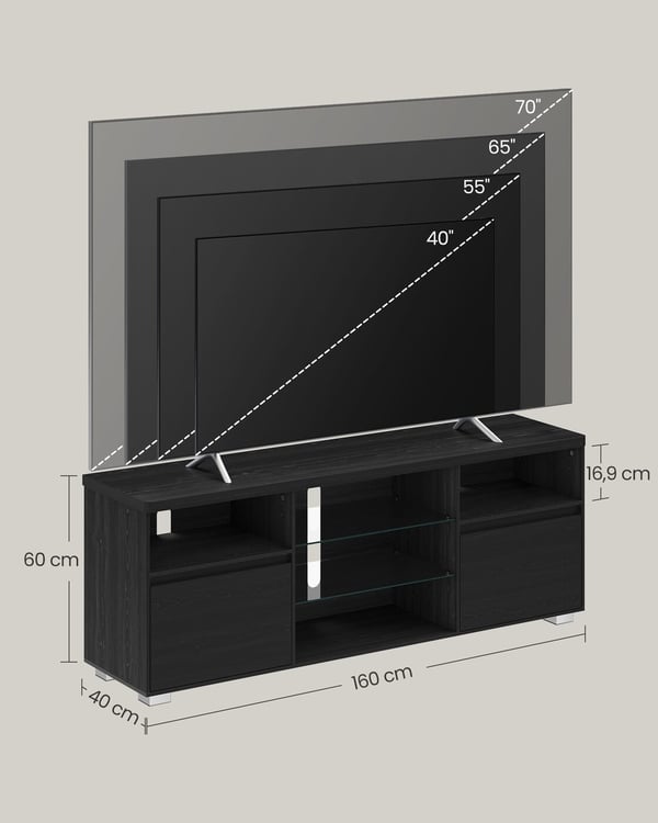 TV-skab, 40x160x60 cm, Sort