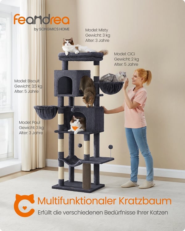 Kattetre, 57x45x175 cm, Mørkegrå