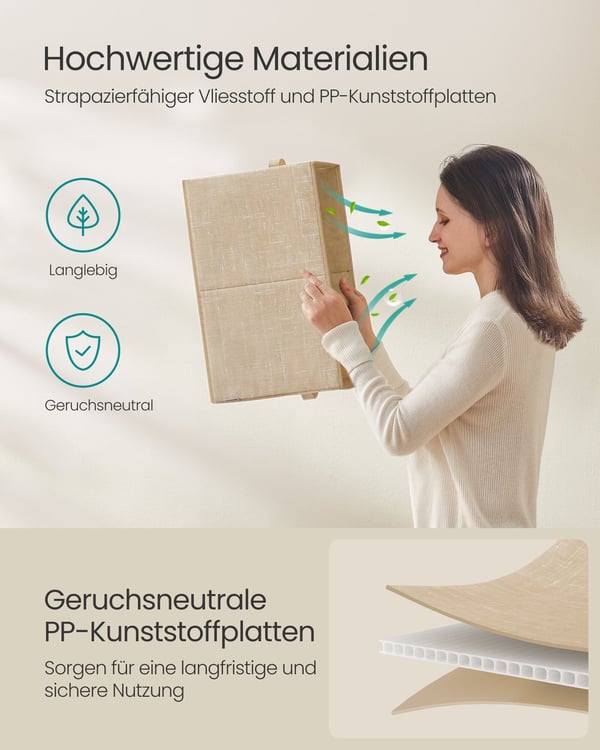 Oppbevaringsboksesett, 40x30x24 cm, Beige