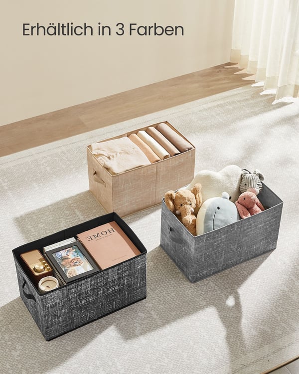 Oppbevaringsboksesett, 50x30x30 cm, Beige