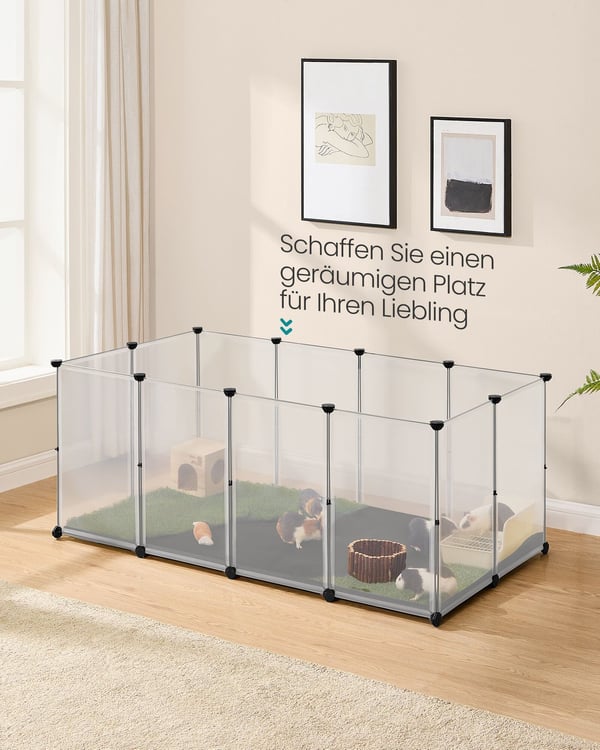 Indhegning til smådyr, 125x63x42 cm, hvid