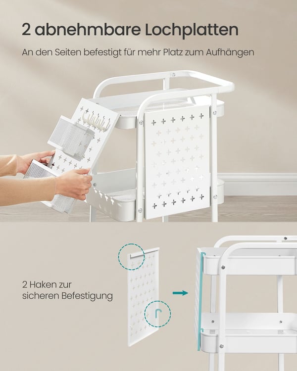 Vogn, 32,3x49,4x73,9 cm, Hvid