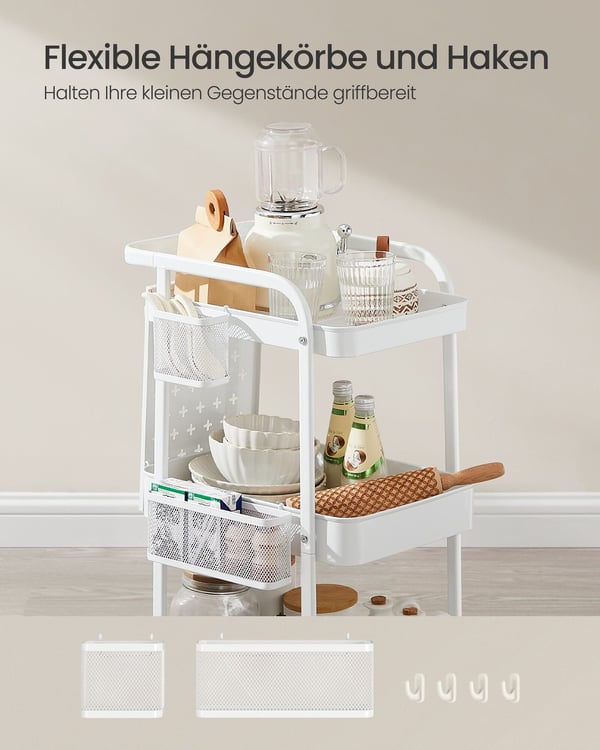 Vogn, 32,3x49,4x73,9 cm, Hvid
