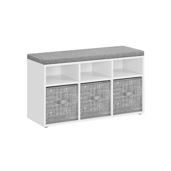 Sko bænk, 30,3x87x48 cm, hvid Sko bænk, 30,3x87x48 cm, hvid