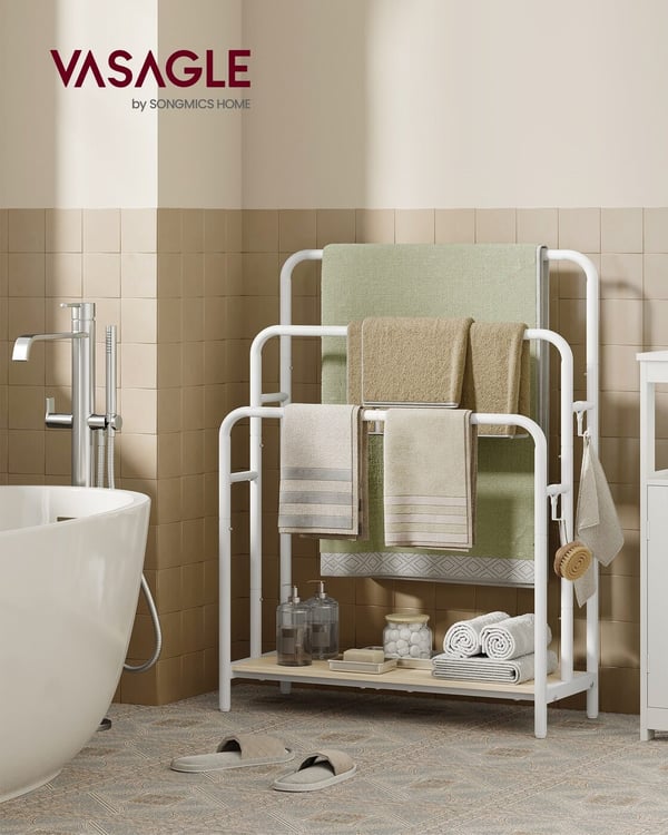 Håndklestativ, 70x30x100 cm, Hvit