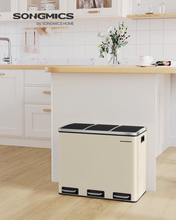 Søppelbøtte, 61x31.5x55.5 cm, Sandbeige