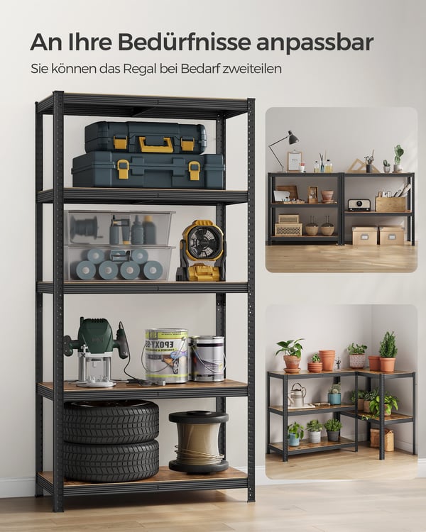 Solid Reol, 180x90x40 cm, Brun