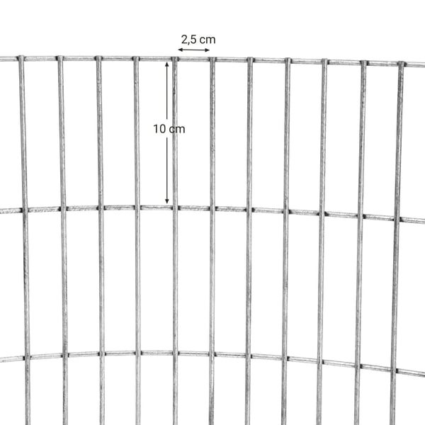 Dekorativ gabion, rund steinkurv, 90x40 cm, sølv