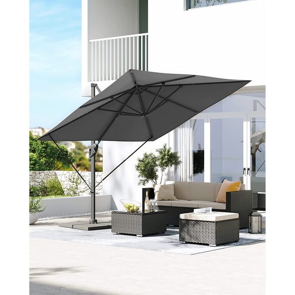 Solparasol, 300x300 cm, Grå