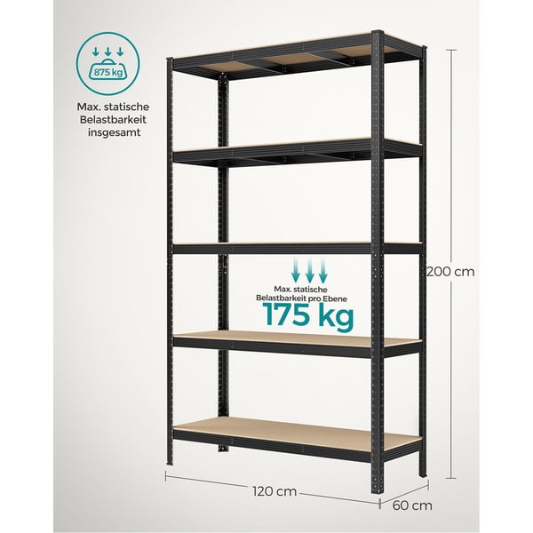 Robust Hylde, 200x120x60 cm, Sort