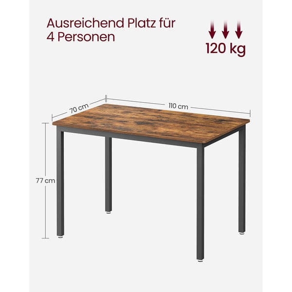 Spisebord, 70x110x77 cm, Brun