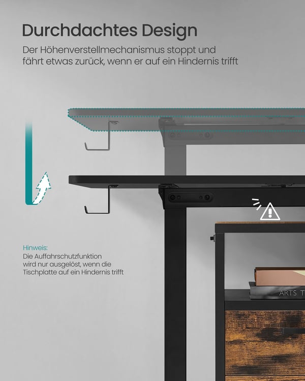 Elektrisk høyderegulerbart skrivebord, 60x120x72-120 cm, svart