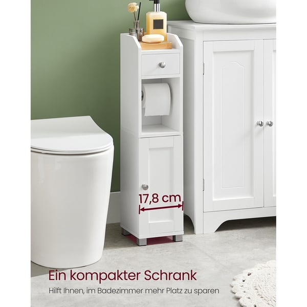 Toiletkabinet, 20x18x76,7 cm, Hvid