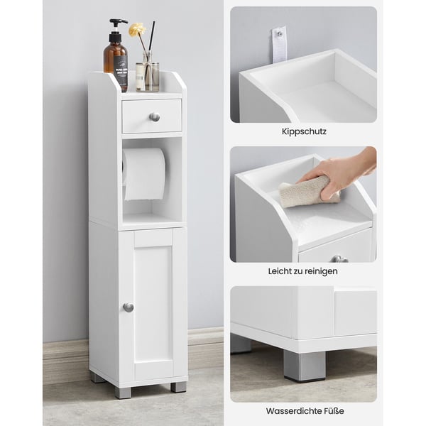 Toiletkabinet, 20x18x76,7 cm, Hvid