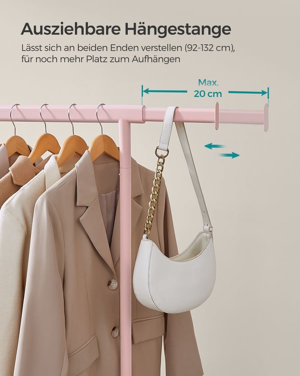 Klesstativ, 45,4x92x160 cm, Rosa