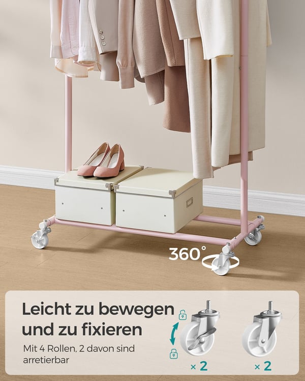 Klesstativ, 45,4x92x160 cm, Rosa