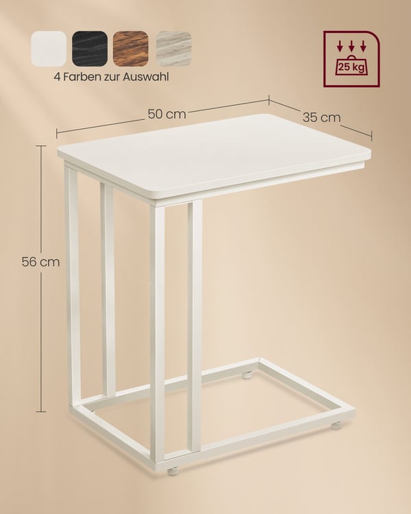 Sidebord, 50x35x60 cm, Kremfarget